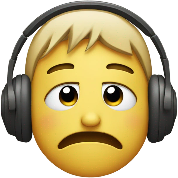 Face with headphones crying emoji