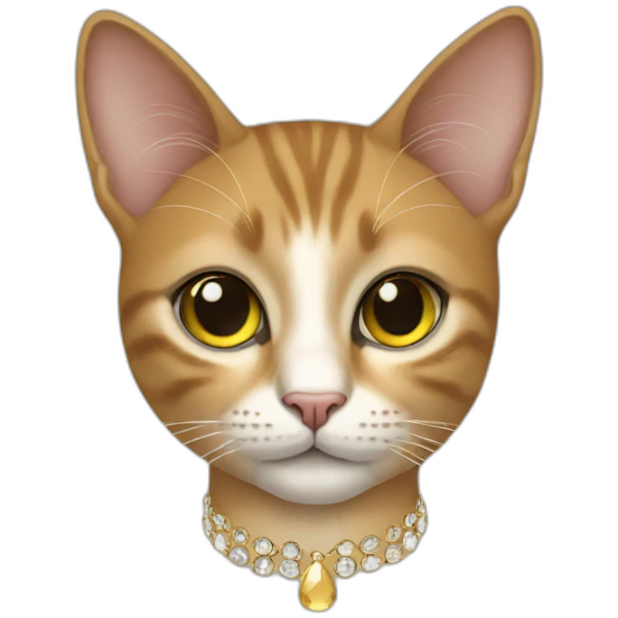 fashion cat with earrings on the ears emoji