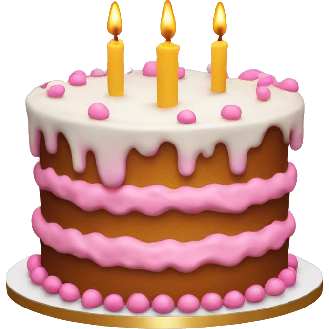 Birthday cake with pink  emoji