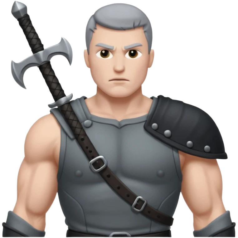 man executioner in gray warrior suit emoji