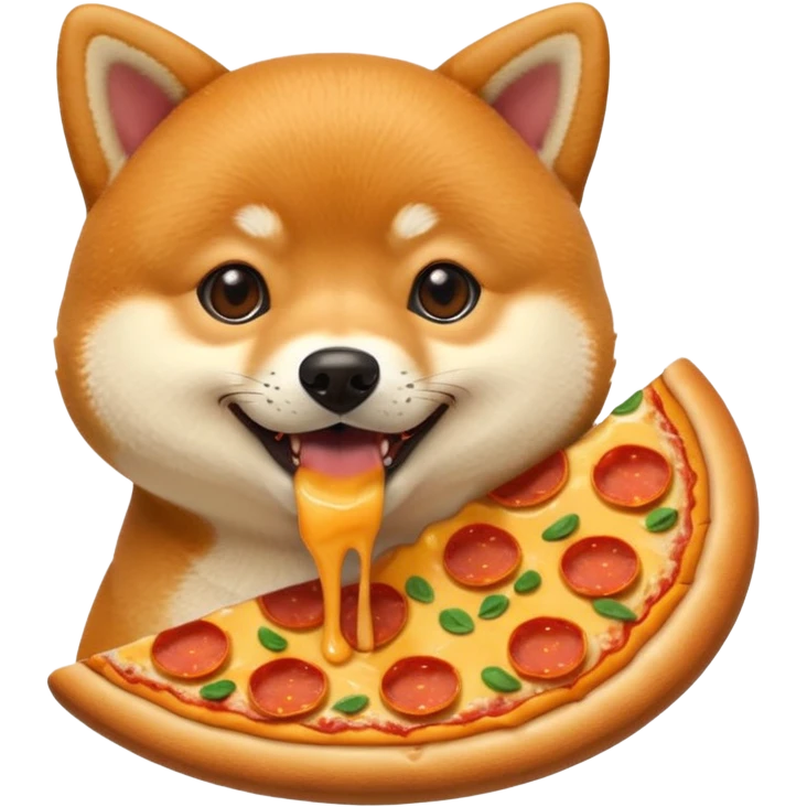 animated shiba inu eating pizza emoji