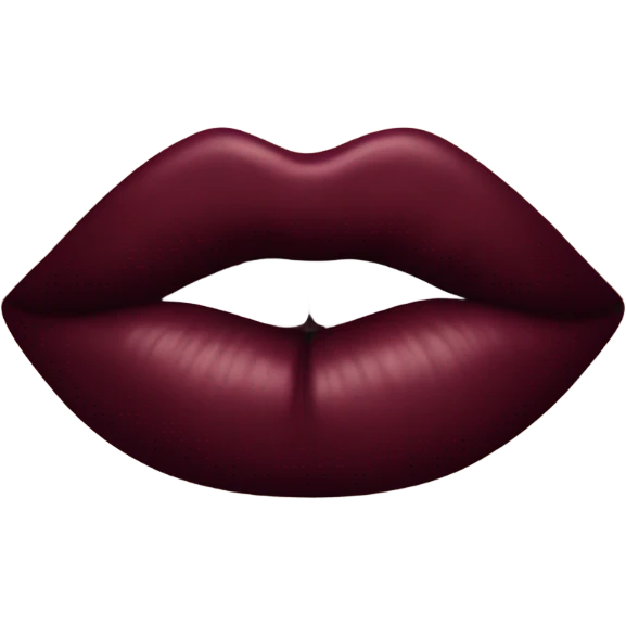 A burgundy-colored lipstick kiss mark. emoji