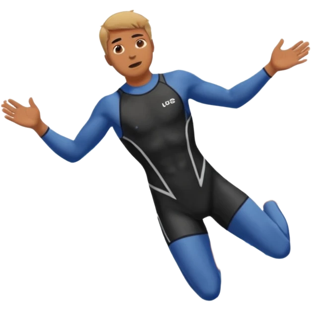 man falling into the void in a swimsuit emoji