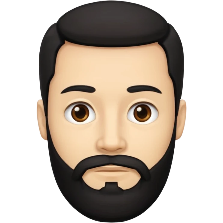 men without winkles with beard and black hair emoji