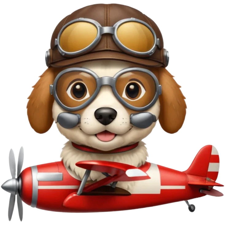 dog pilot riding plane emoji