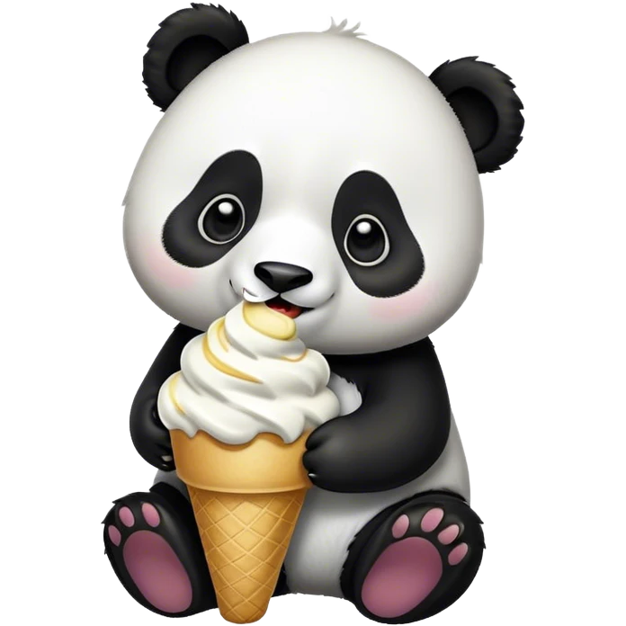 Panda eating ice cream emoji