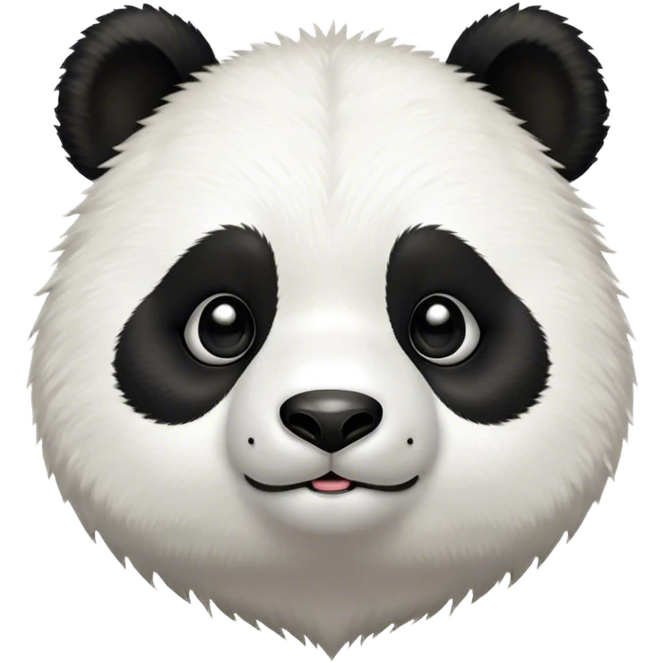 Cinematic Cute Panda Portrait Emoji, Head tilted playfully and inquisitively, featuring a fluffy, contrasting Fur of black and white with a charming expression and round, sparkling eyes filled with curiosity, Simplified yet irresistibly adorable features, highly detailed, glowing with a warm, friendly glow, high shine, affectionate and playful, stylized with a touch of bamboo whimsy, bright and endearing, soft glowing outline, capturing the essence of a mischievous yet loving panda, so playful it feels like it could roll out of the screen and into your arms! emoji