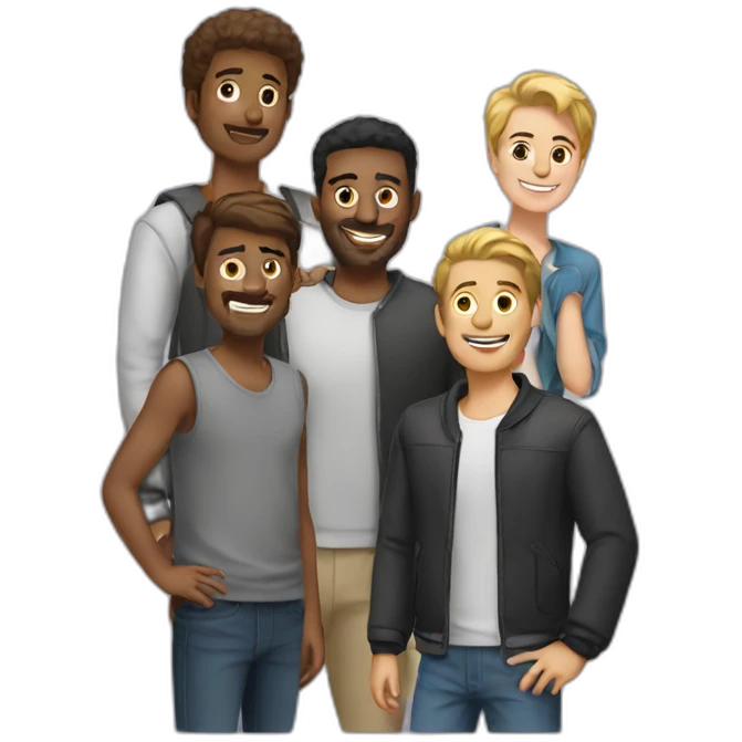 A MAN WITH FRIENDS emoji