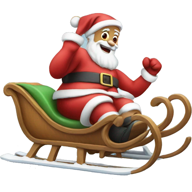 Santa on a sled emoji