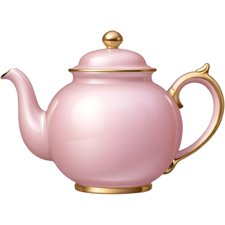 Pearl, pale pink, opal realistic china tea pot emoji