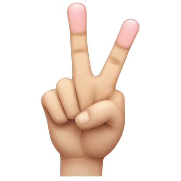 index finger, middle finger, and pinky finger up emoji