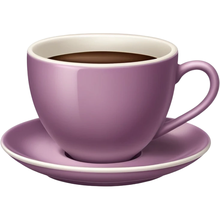 coffee cup and saucer in the colour old mauve emoji