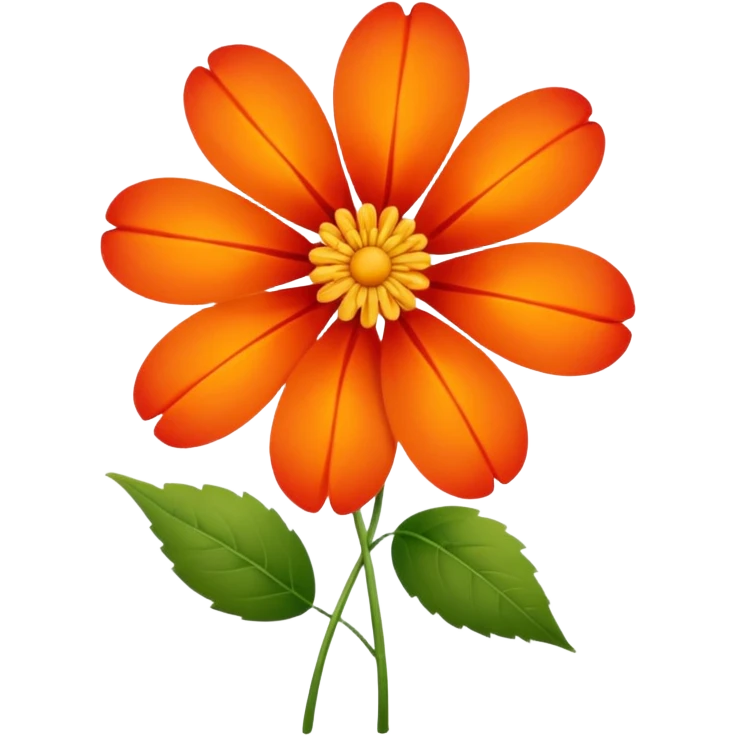 An autumn flower with orange-red petals curled by cool wind. emoji