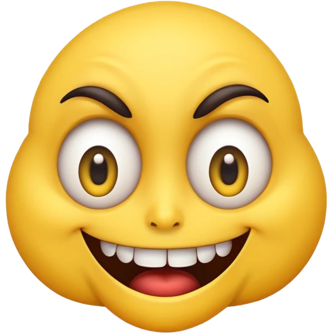 freaky emoji with wide eyes and twisted smile emoji