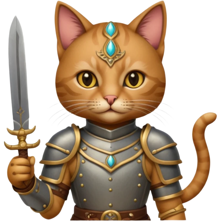 cat arab ancient army with small knife emoji