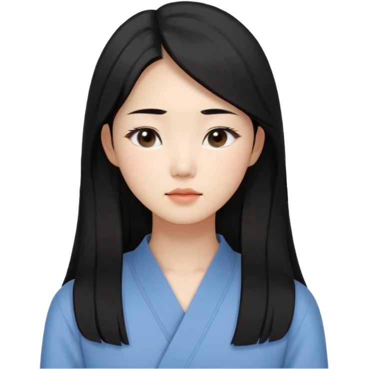 Korean woman, East Asian features, female human avatar,
soft thoughtful expression, calm mood, sensitive personality,
natural black hair, simple hairstyle,
neutral face, minimal makeup,long hair,
professional, clean, minimal style,
no cartoon, no fantasy, no costume emoji