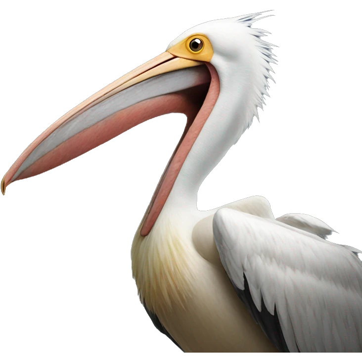 Pelican shocked like boar head emoji
