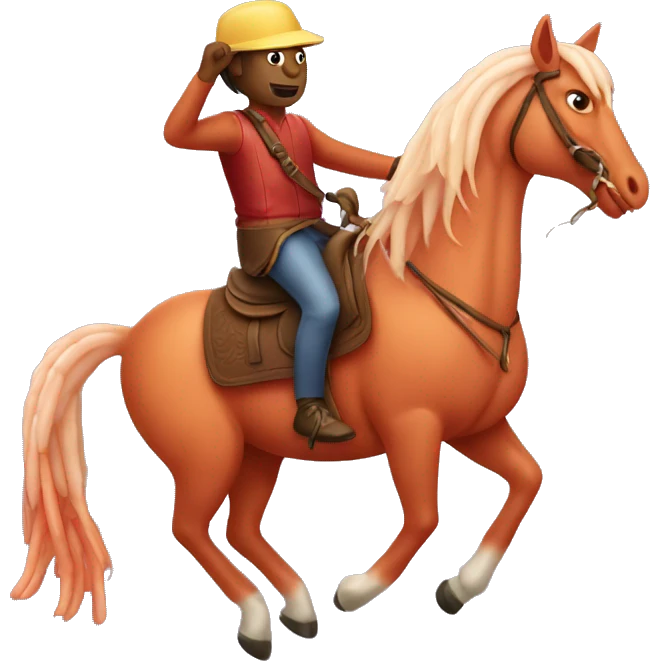 Shrimp riding a horse emoji