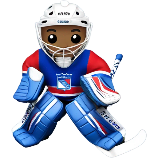Hockey goalie in New York Rangers jersey  emoji