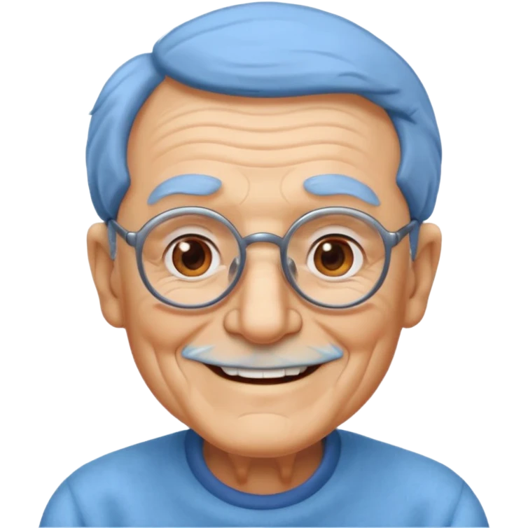 Blue skinned grandpa emoji