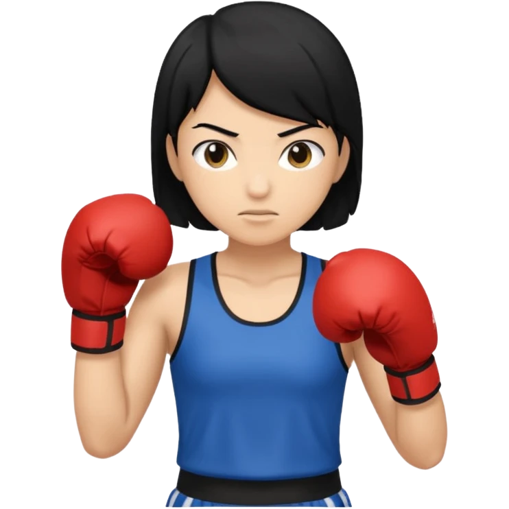    و موی مشکییه آدمی که بکس میکنه با لباس  emoji