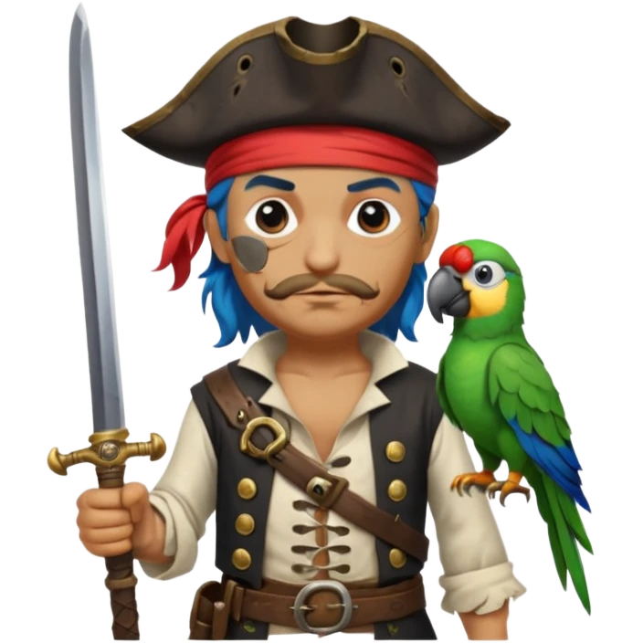 pirate and parrot emoji