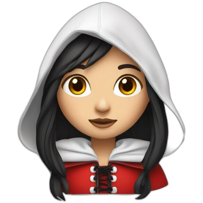 red-ridding-hood-girl-with-long-black-strait-hair-with-white-break emoji