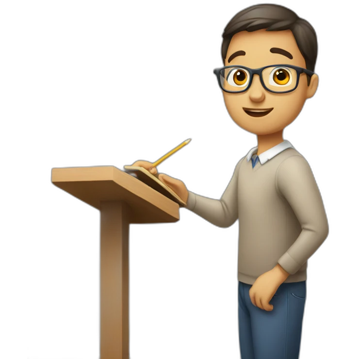 teacher putting an example emoji