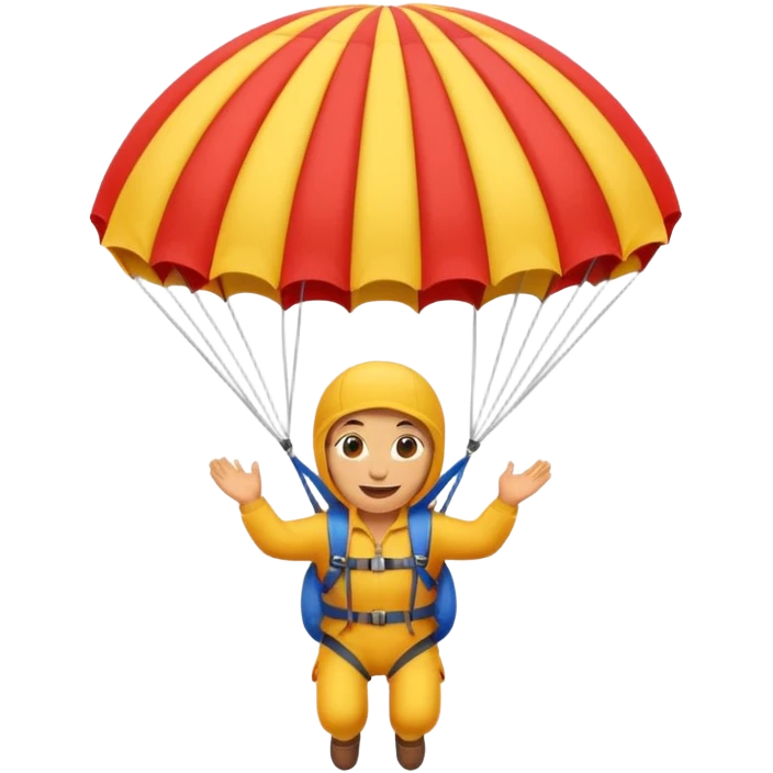 Erstelle mir einen Fallschirmspringer im emoji style emoji