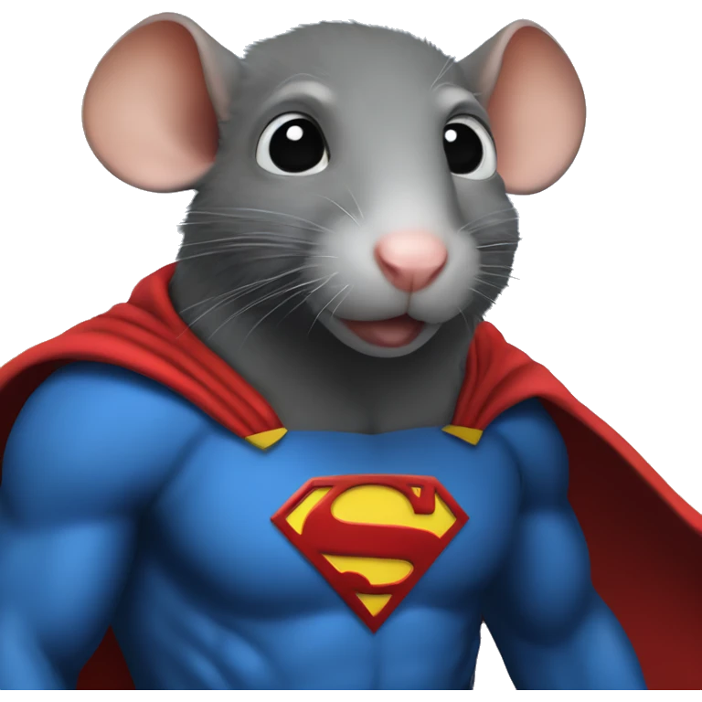Rat dressed as superman emoji