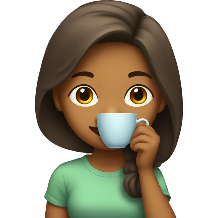 Girl sipping tea emoji