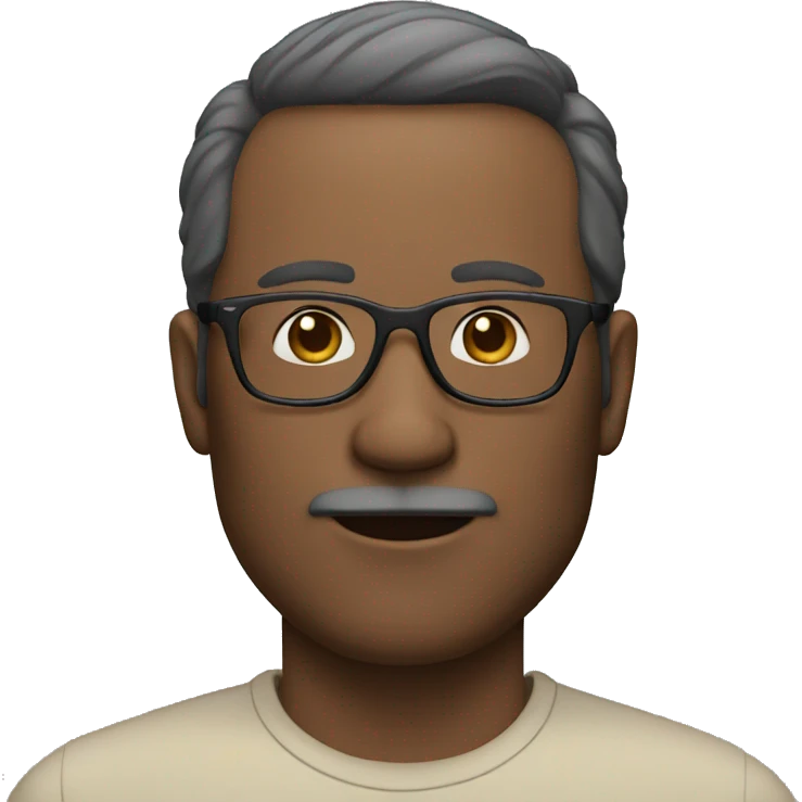 45 year old white man with glasses and without a mustache emoji