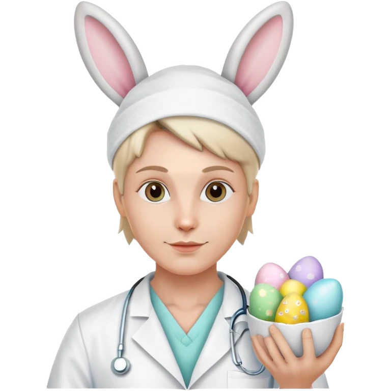plastic surgeon with bunny ears and Easter eggs emoji