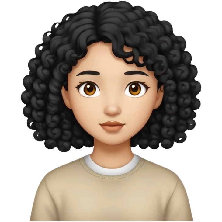 girls with asian features and curly hair emoji