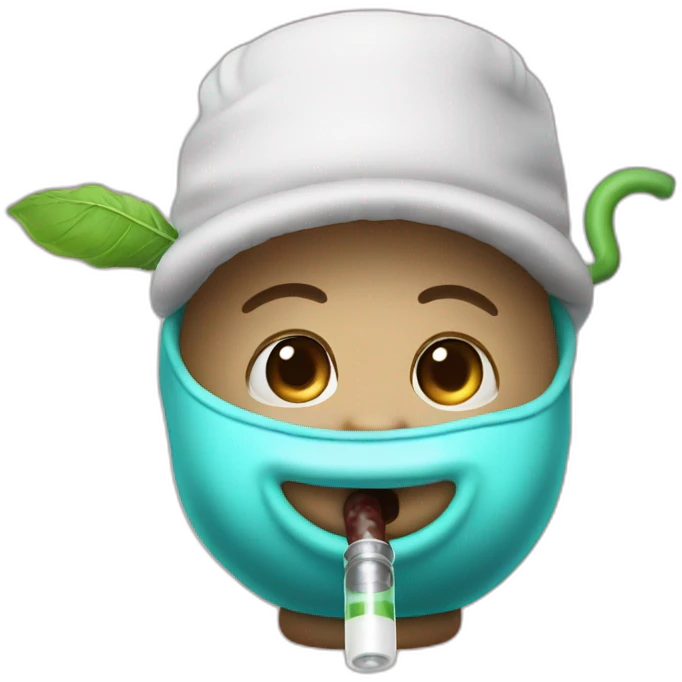 Big baby pacifier with cap  and who smoke a hookah emoji