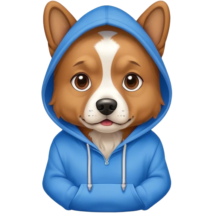 Dog wearing hoodie emoji
