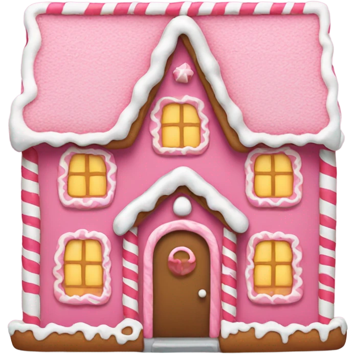 Pink gingerbread house emoji