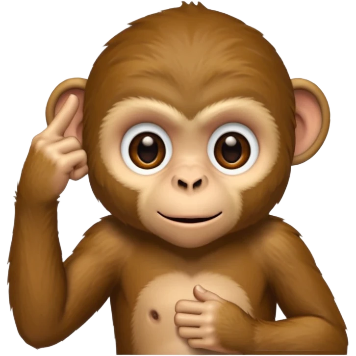 A monkey pulling his eyelid down with one finger emoji