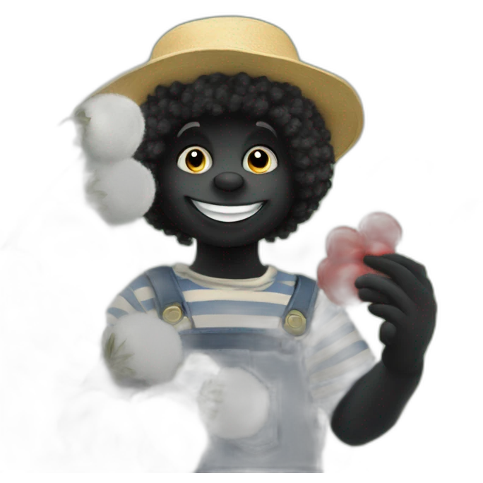 golliwog picking cotton emoji