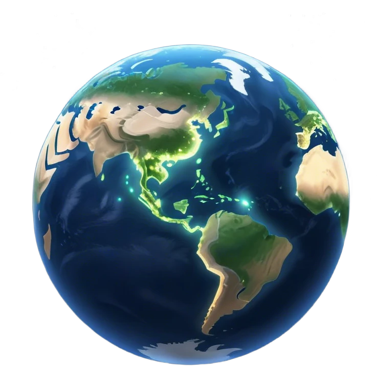 night earth showing lights of cities emoji