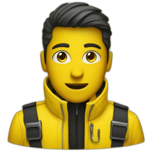 Securityguard in yellow Jackett on a Music festival emoji