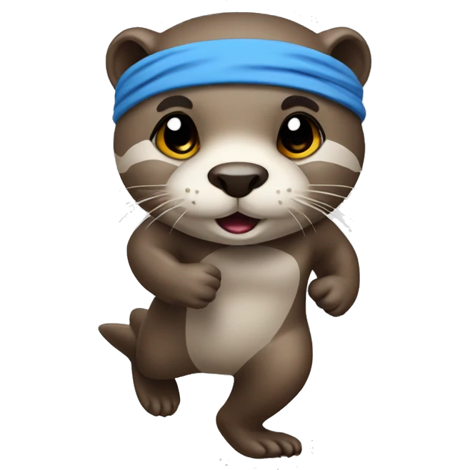 Otter with running outfit and headband  emoji