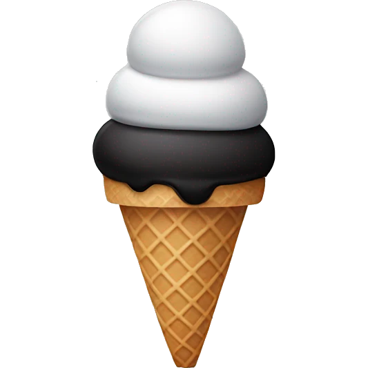 Black ice cream cone emoji