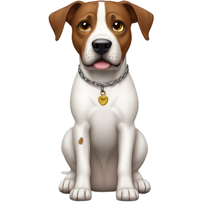 white and brown pit coohound mix emoji