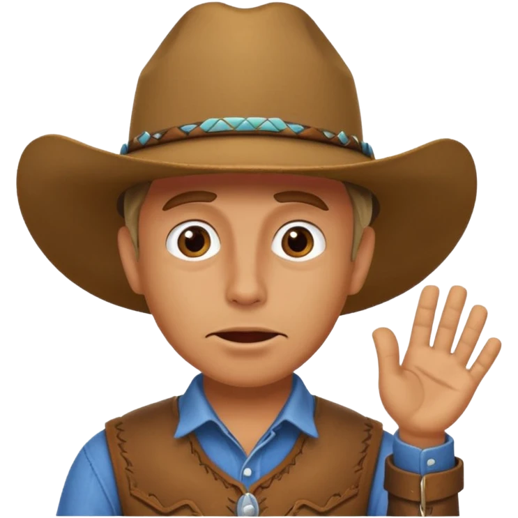 cowboy making oops expression emoji