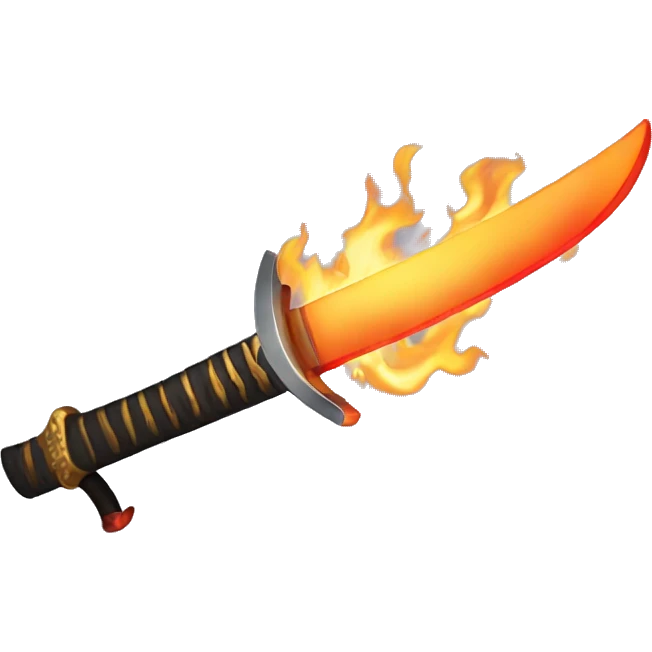 Flaming katana emoji