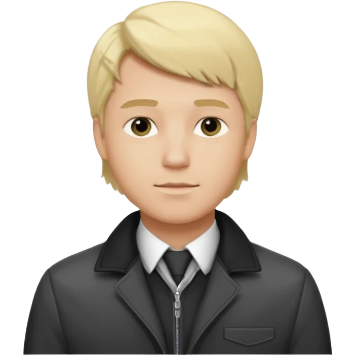 balck and white photo man blonde in classic jacket emoji