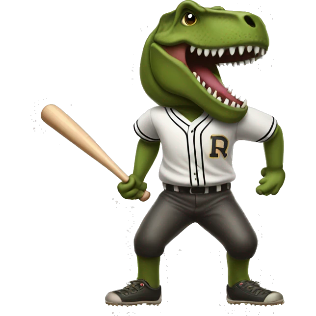 Trex playing baseball emoji