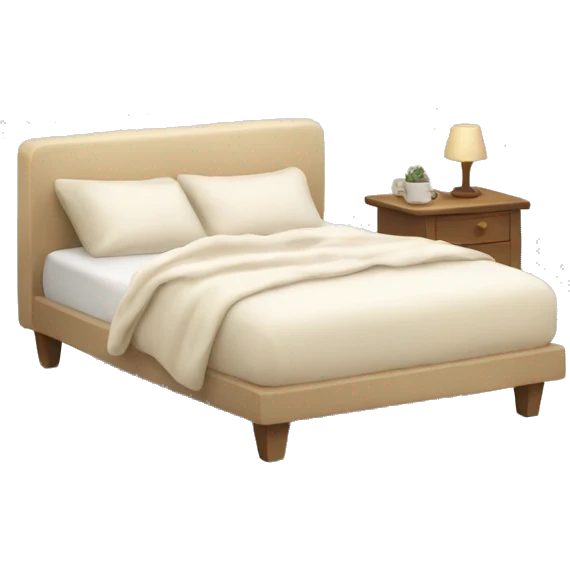 White and beige cosy bed  emoji