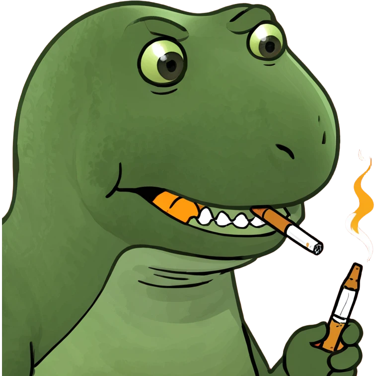 dinosaur with cigarette  emoji